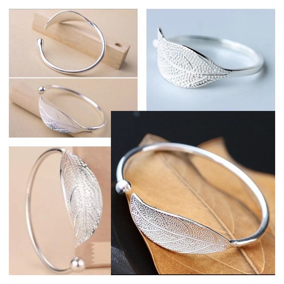 💙💎GRATEFUL💙MAKER💎💙 Jewelry - NEW!💙💎STUNNING🍃LEAF🍃OPEN CUFF💎💙SILVER PLATED